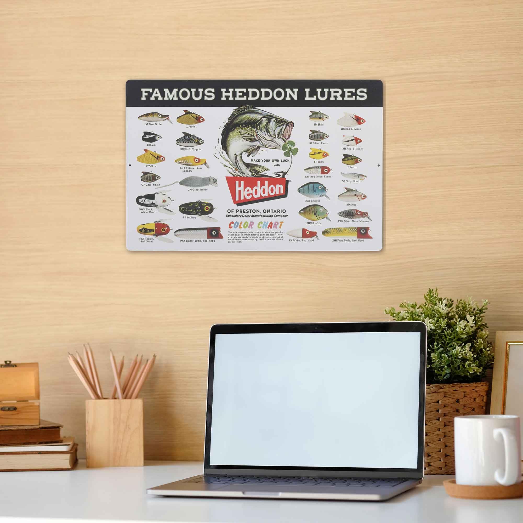 Amazon.com: Heddon Famous Lures Color Chart Metal Sign - Vintage